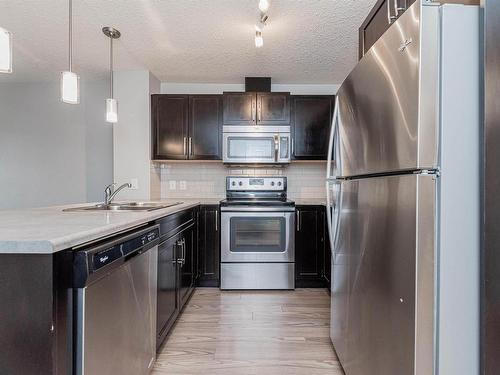 114 3670 139 Avenue, Edmonton, AB - Indoor Photo Showing Kitchen With Stainless Steel Kitchen With Double Sink With Upgraded Kitchen