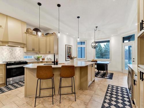 58 Greenfield Crescent, Fort Saskatchewan, AB - Indoor Photo Showing Kitchen With Upgraded Kitchen