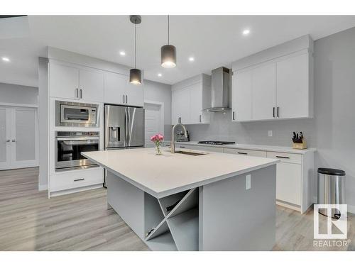 16007 34 Avenue, Edmonton, AB - Indoor Photo Showing Kitchen With Stainless Steel Kitchen With Upgraded Kitchen