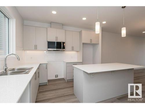 3987 Wren Loop, Edmonton, AB - Indoor Photo Showing Kitchen With Double Sink With Upgraded Kitchen