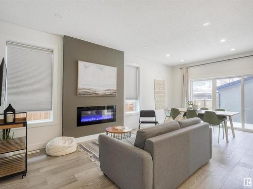 10426 126 Street, Edmonton, AB - Indoor Photo Showing Living Room With Fireplace