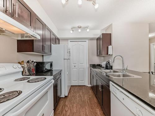 107, 534 Watt Boulevard Sw, Edmonton, AB - Indoor Photo Showing Kitchen With Double Sink