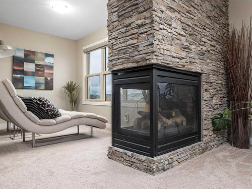 29 Garneau Gate, Spruce Grove, AB - Indoor Photo Showing Living Room With Fireplace