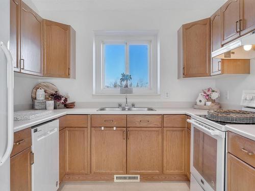 44 Campbell Road, Leduc, AB - Indoor Photo Showing Kitchen With Double Sink