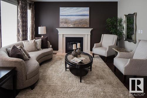 303 Jensen Lakes Boulevard, St. Albert, AB - Indoor Photo Showing Living Room With Fireplace