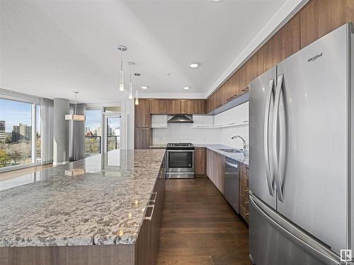 1407 9720 106 Street, Edmonton, AB - Indoor Photo Showing Kitchen With Upgraded Kitchen