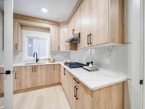 324 33 Avenue, Edmonton, AB - Indoor Photo Showing Kitchen With Double Sink With Upgraded Kitchen