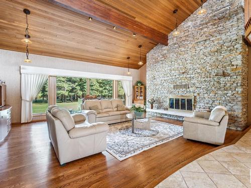 1040 50242 Rge Road 244 A, Rural Leduc County, AB - Indoor Photo Showing Living Room With Fireplace