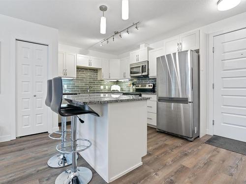 206 8515 99 Street, Edmonton, AB - Indoor Photo Showing Kitchen With Stainless Steel Kitchen With Upgraded Kitchen