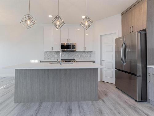 101 Edgefield Way, St. Albert, AB - Indoor Photo Showing Kitchen With Upgraded Kitchen