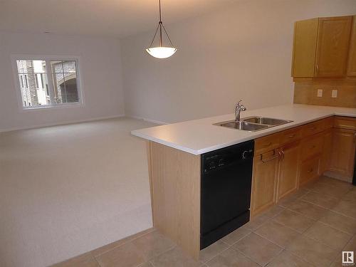 201 160 Magrath Road Nw, Edmonton, AB - Indoor Photo Showing Kitchen With Double Sink