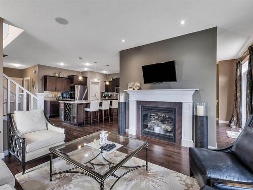 11506 16A Avenue, Edmonton, AB - Indoor Photo Showing Living Room With Fireplace