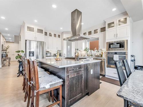 4 Lakeshore Cove, Beaumont, AB - Indoor Photo Showing Kitchen With Stainless Steel Kitchen With Upgraded Kitchen