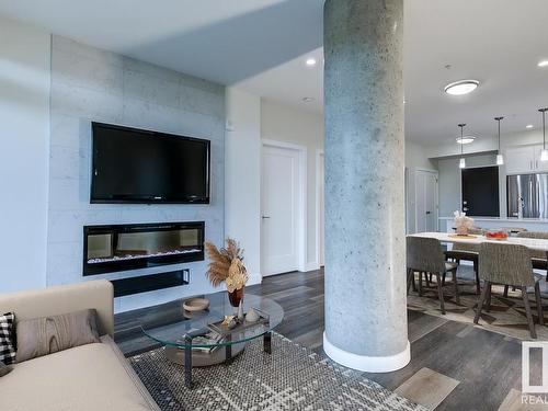 532 200 Bellerose Drive, St. Albert, AB - Indoor Photo Showing Living Room With Fireplace