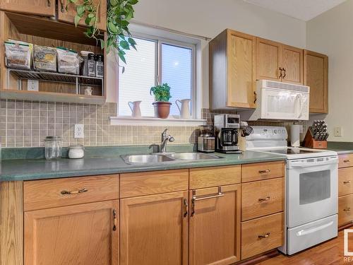 9011 166 Avenue, Edmonton, AB - Indoor Photo Showing Kitchen With Double Sink