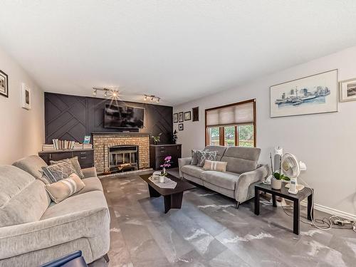 6404 159 Avenue, Edmonton, AB - Indoor Photo Showing Living Room With Fireplace