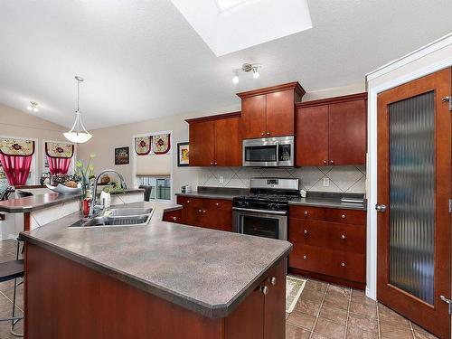 9103 206 Street, Edmonton, AB - Indoor Photo Showing Kitchen With Double Sink