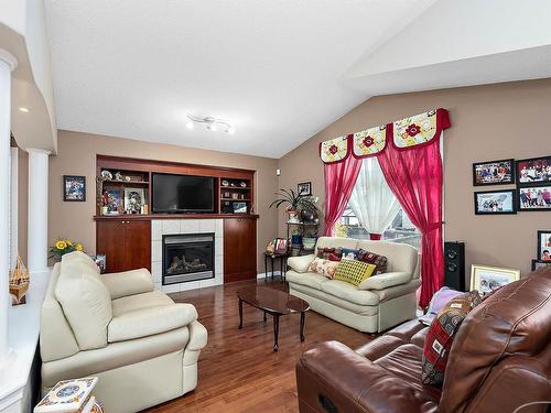 9103 206 Street, Edmonton, AB - Indoor Photo Showing Living Room With Fireplace