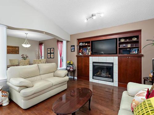 9103 206 Street, Edmonton, AB - Indoor Photo Showing Living Room With Fireplace