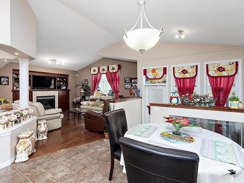 9103 206 Street, Edmonton, AB - Indoor Photo Showing Dining Room With Fireplace