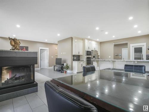 831 Wildwood Crescent, Edmonton, AB - Indoor Photo Showing Living Room With Fireplace