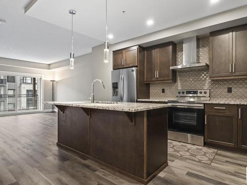 223 524 Griesbach Parade, Edmonton, AB - Indoor Photo Showing Kitchen With Stainless Steel Kitchen With Upgraded Kitchen