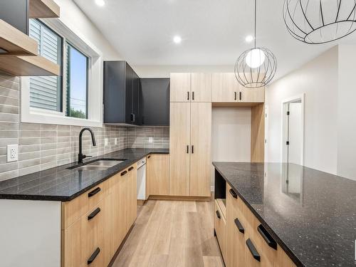 8541 89 Street, Edmonton, AB - Indoor Photo Showing Kitchen With Double Sink With Upgraded Kitchen