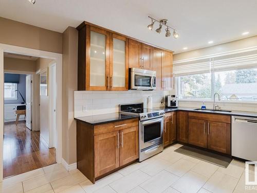 9749 143 Street, Edmonton, AB - Indoor Photo Showing Kitchen With Stainless Steel Kitchen