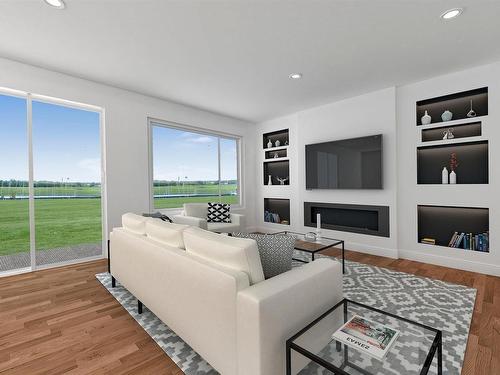 2010 155 Avenue, Edmonton, AB - Indoor Photo Showing Living Room With Fireplace