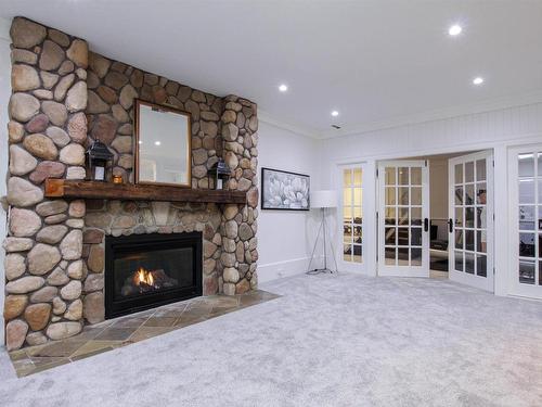 438 Estate Drive, Sherwood Park, AB - Indoor Photo Showing Living Room With Fireplace