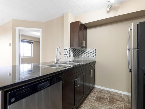 309 3207 James Mowatt Trail, Edmonton, AB - Indoor Photo Showing Kitchen With Double Sink