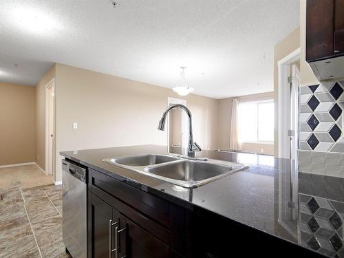 309 3207 James Mowatt Trail, Edmonton, AB - Indoor Photo Showing Kitchen With Double Sink