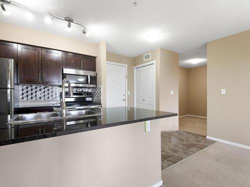 309 3207 James Mowatt Trail, Edmonton, AB - Indoor Photo Showing Kitchen With Double Sink