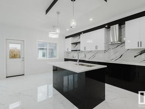 1339 14 Avenue, Edmonton, AB - Indoor Photo Showing Kitchen With Double Sink With Upgraded Kitchen