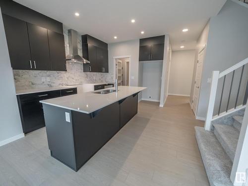 9339 227 Street, Edmonton, AB - Indoor Photo Showing Kitchen With Double Sink