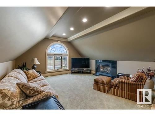 37 Riverridge Road, Rural Sturgeon County, AB - Indoor Photo Showing Other Room With Fireplace