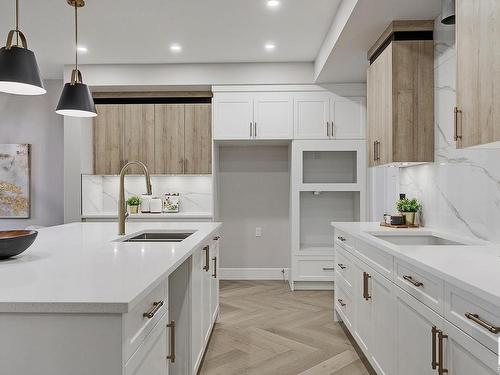 37 Edgefield Way, St. Albert, AB - Indoor Photo Showing Kitchen With Double Sink With Upgraded Kitchen