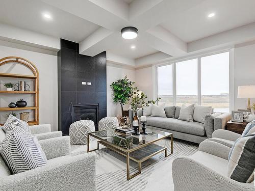 37 Edgefield Way, St. Albert, AB - Indoor Photo Showing Living Room With Fireplace