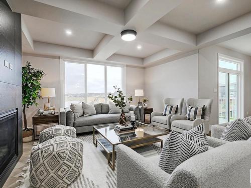 37 Edgefield Way, St. Albert, AB - Indoor Photo Showing Living Room With Fireplace