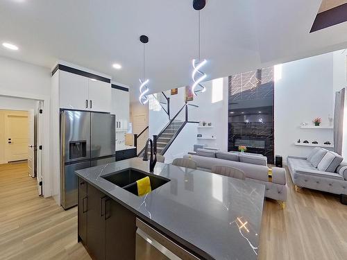 5806 Peltier Close, Beaumont, AB - Indoor Photo Showing Kitchen With Double Sink With Upgraded Kitchen