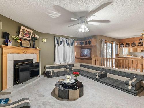 15719 77 Street, Edmonton, AB - Indoor Photo Showing Living Room With Fireplace