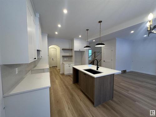 29 Cannes Cove, St. Albert, AB - Indoor Photo Showing Kitchen With Double Sink