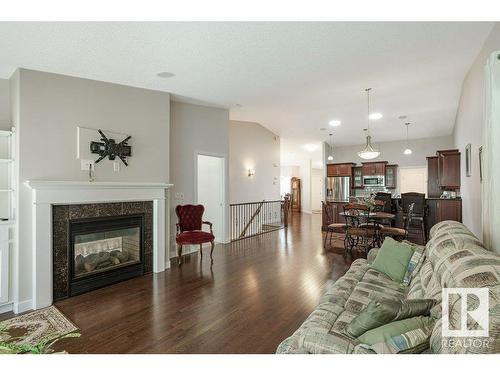 20578 92A Avenue, Edmonton, AB - Indoor Photo Showing Living Room With Fireplace