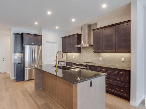 177 Stonehouse Way, Leduc, AB - Indoor Photo Showing Kitchen With Stainless Steel Kitchen With Upgraded Kitchen