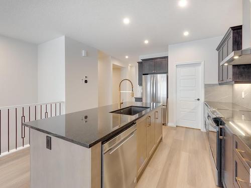 177 Stonehouse Way, Leduc, AB - Indoor Photo Showing Kitchen With Stainless Steel Kitchen With Upgraded Kitchen