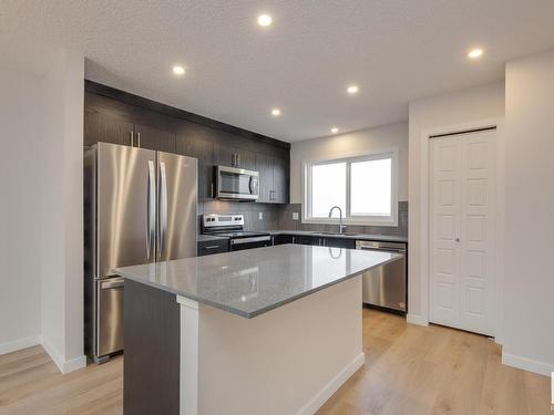 2462 Trumpeter Way, Edmonton, AB - Indoor Photo Showing Kitchen With Stainless Steel Kitchen With Upgraded Kitchen