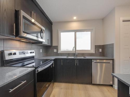 2462 Trumpeter Way, Edmonton, AB - Indoor Photo Showing Kitchen With Stainless Steel Kitchen With Double Sink