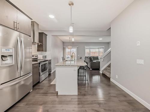 16809 65 Street, Edmonton, AB - Indoor Photo Showing Kitchen With Stainless Steel Kitchen With Upgraded Kitchen