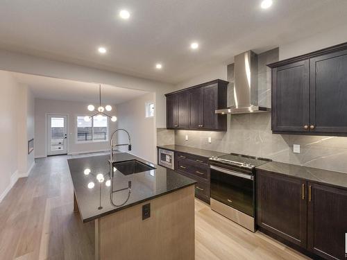 175 Stonehouse Way, Leduc, AB - Indoor Photo Showing Kitchen With Upgraded Kitchen