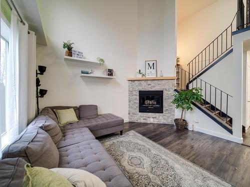 7529 188 Street, Edmonton, AB - Indoor Photo Showing Living Room With Fireplace